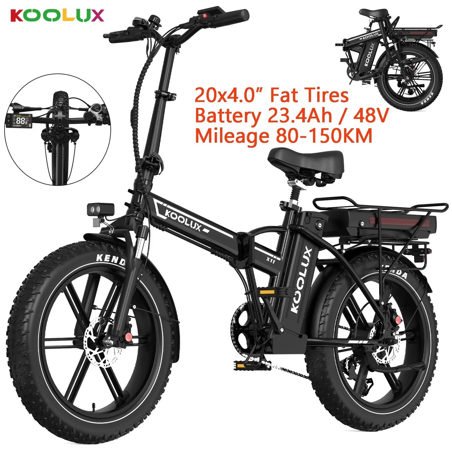 X11 750W High-end version Folding E-Bike (KOOLUX)