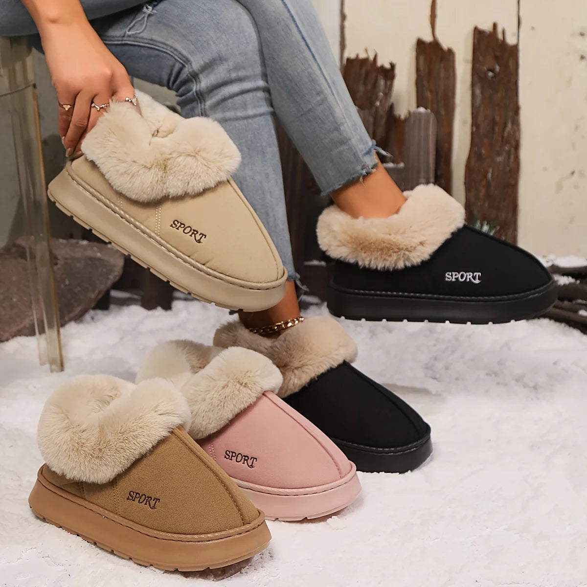 Winter Loafers with Faux Fur Lining