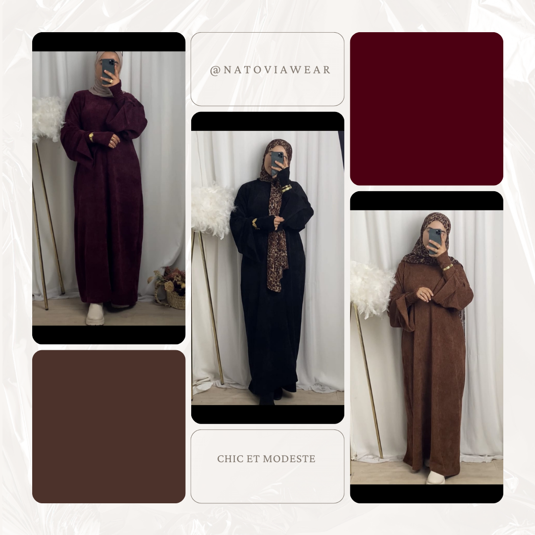 NAT-VELVET robe longue avec cache bras