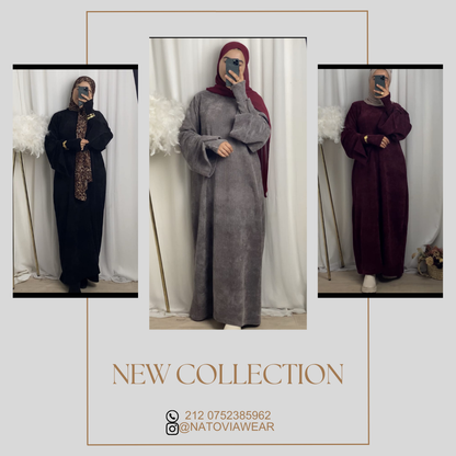 NAT-VELVET robe longue avec cache bras